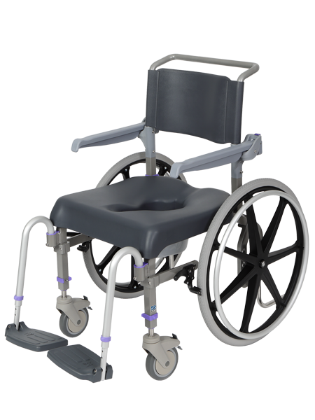 Raz EZPZ-SP Self Propel Mobile Shower Commode Chair with 330 lb Capacity